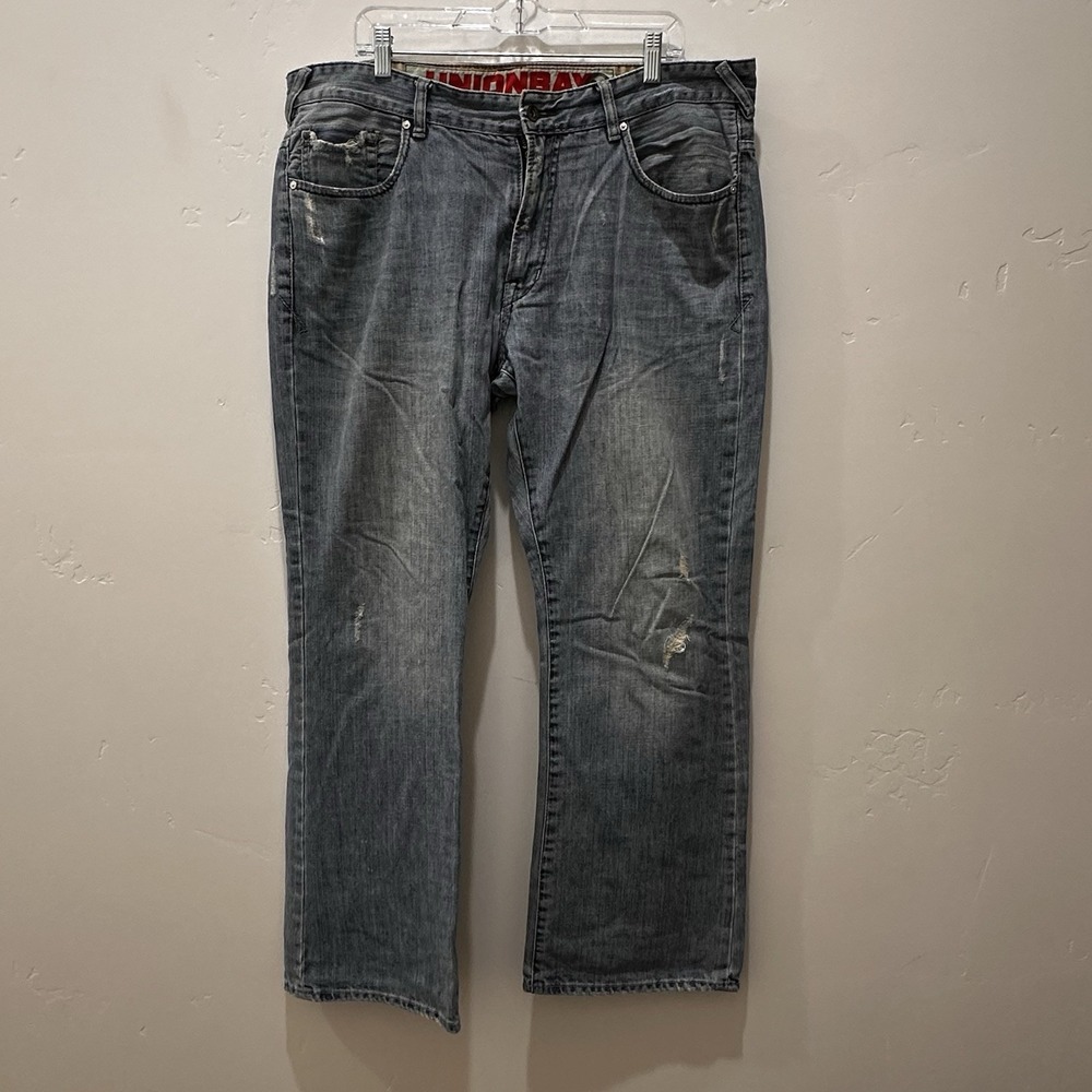 Union Bay Vtg Men's Jeans‎ Sz 38X32 Blue Relaxed Baggy Distressed Hong Kong Boot